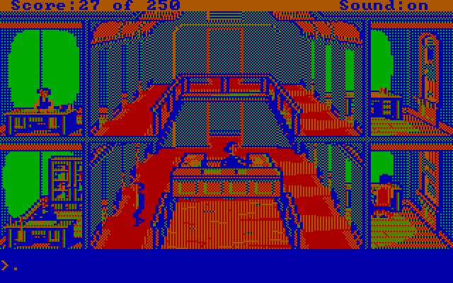 Gold Rush! IBM PC/Compatibles Screenshot: I need to find my boss so I can quit.