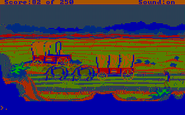 Gold Rush! IBM PC/Compatibles Screenshot: In the desert...I could really use some water!