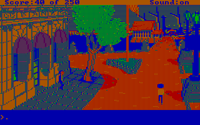 Gold Rush! IBM PC/Compatibles Screenshot: Outside the bank.