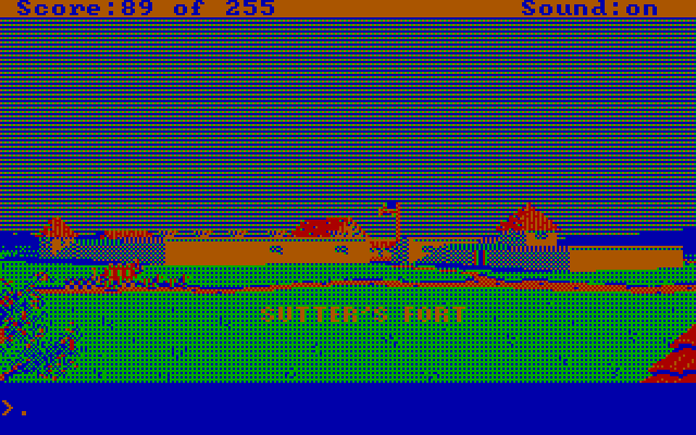 Gold Rush! IBM PC/Compatibles Screenshot: Welcome to Sutter's Fort!