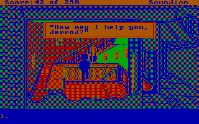 Gold Rush! IBM PC/Compatibles Screenshot: Buying a stagecoach ticket.
