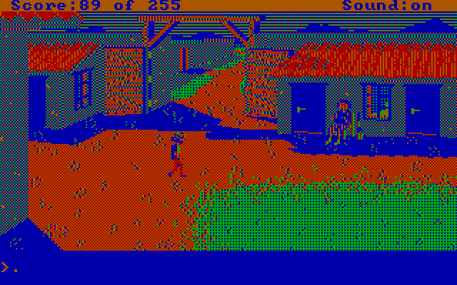Gold Rush! IBM PC/Compatibles Screenshot: Exploring the fort...
