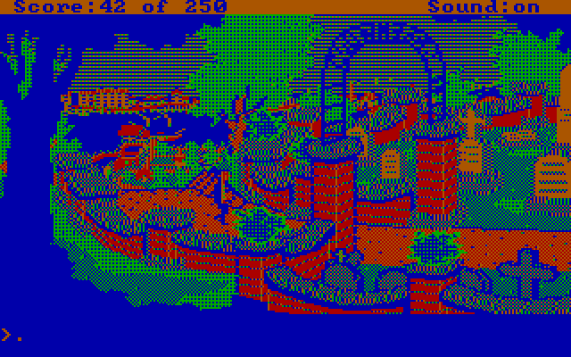 Gold Rush! IBM PC/Compatibles Screenshot: Entering a cemetary...
