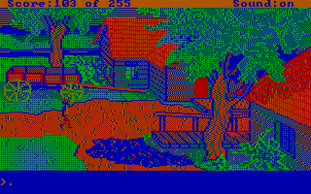 Gold Rush! IBM PC/Compatibles Screenshot: Entering a town...