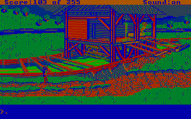 Gold Rush! IBM PC/Compatibles Screenshot: I found a sawmill...
