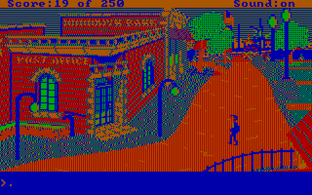 Gold Rush! IBM PC/Compatibles Screenshot: Entering the downtown area...