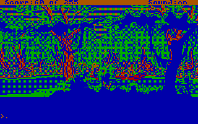 Gold Rush! IBM PC/Compatibles Screenshot: Watch out for the natives, they're dangerous!