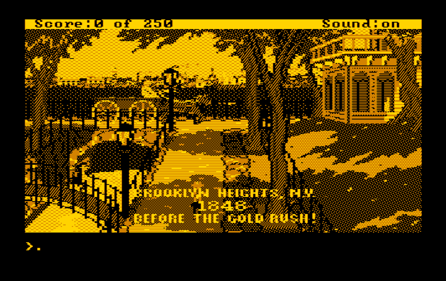 Gold Rush! IBM PC/Compatibles Screenshot: Game start.