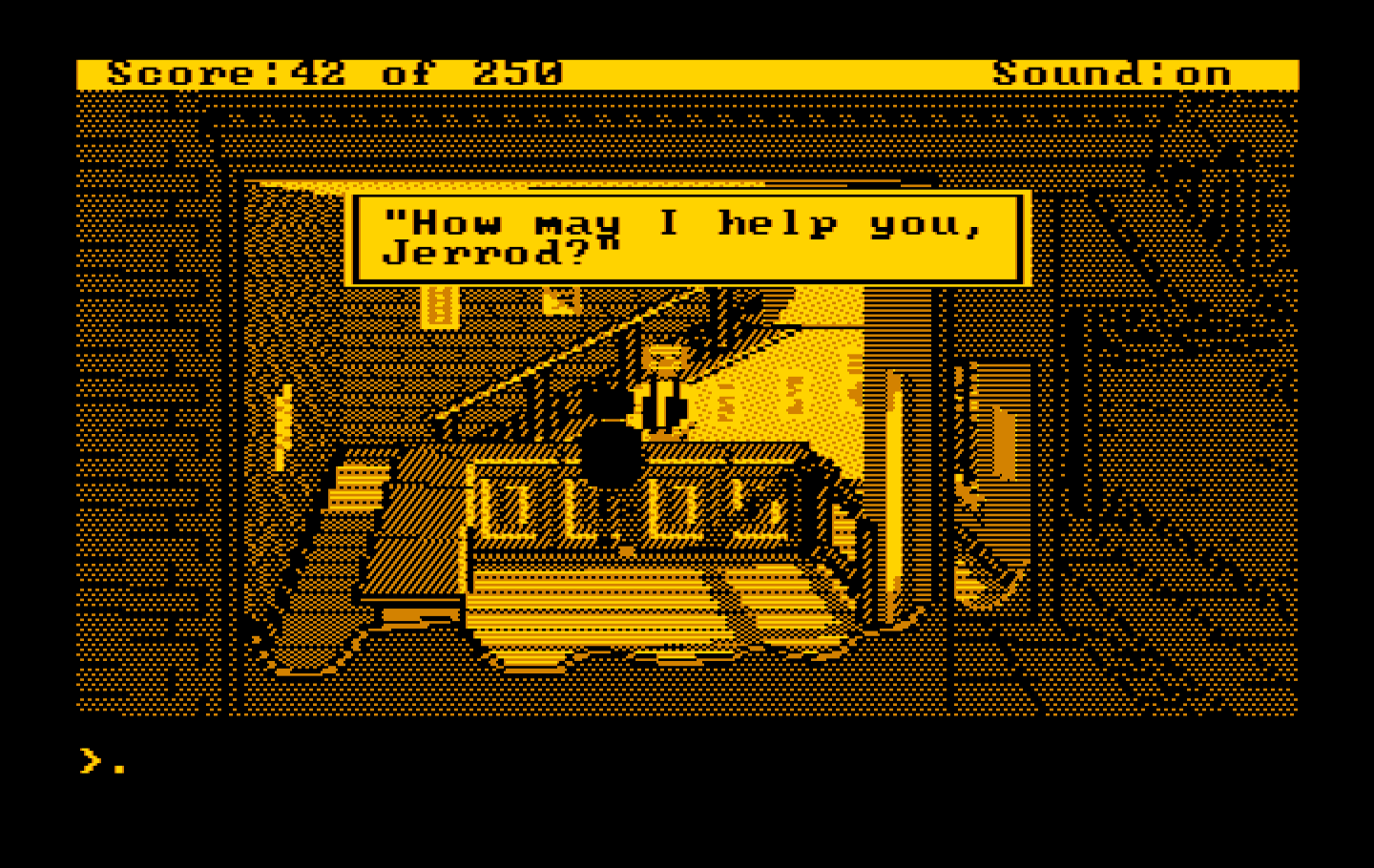 Gold Rush! IBM PC/Compatibles Screenshot: Buying a coach ticket.