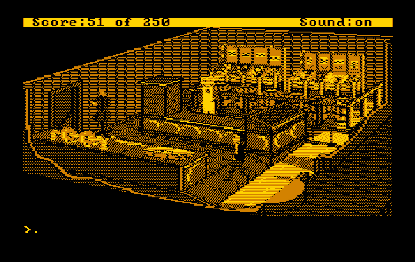 Gold Rush! IBM PC/Compatibles Screenshot: Visiting the grocery store.