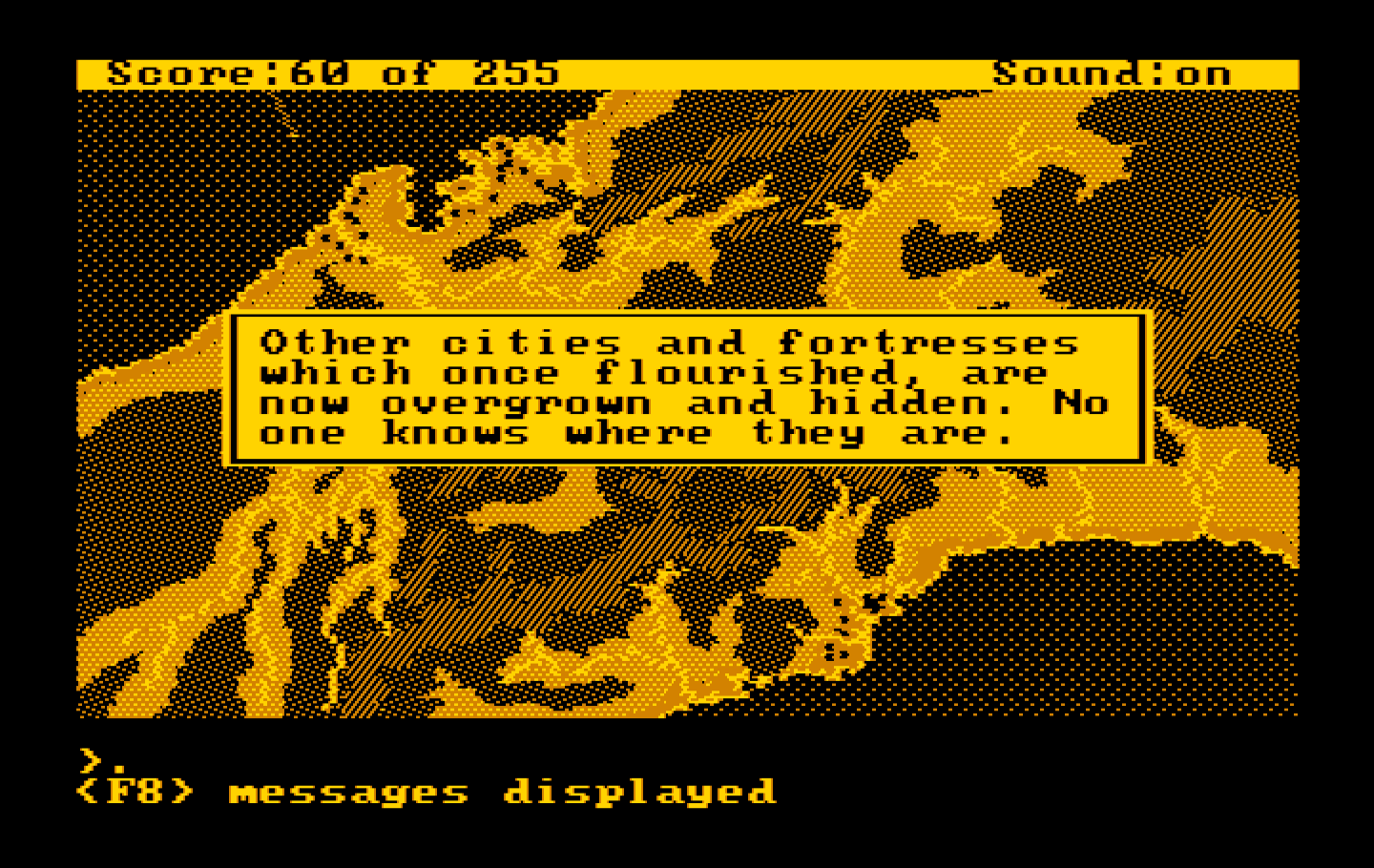Gold Rush! IBM PC/Compatibles Screenshot: Approaching the first stop...