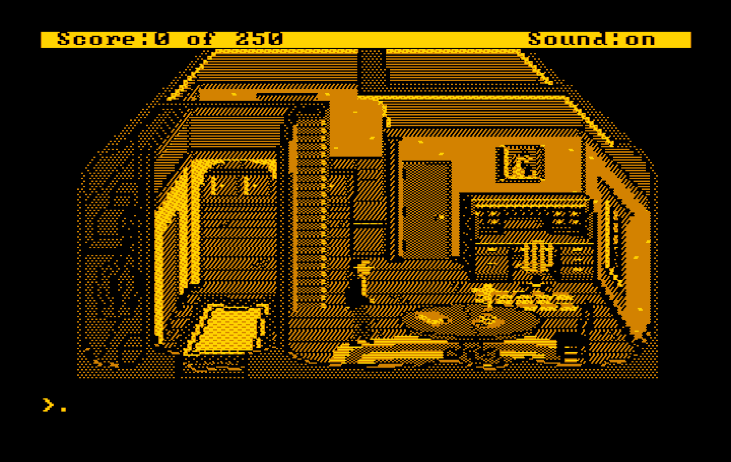 Gold Rush! IBM PC/Compatibles Screenshot: Inside the house...
