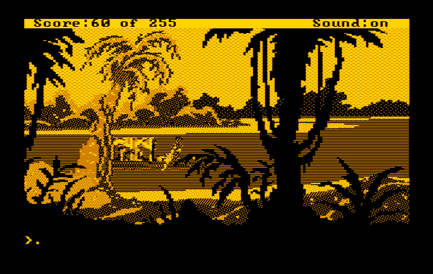 Gold Rush! IBM PC/Compatibles Screenshot: Making our way up the river...