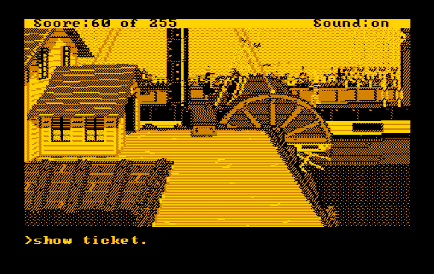 Gold Rush! IBM PC/Compatibles Screenshot: Boarding the ship...