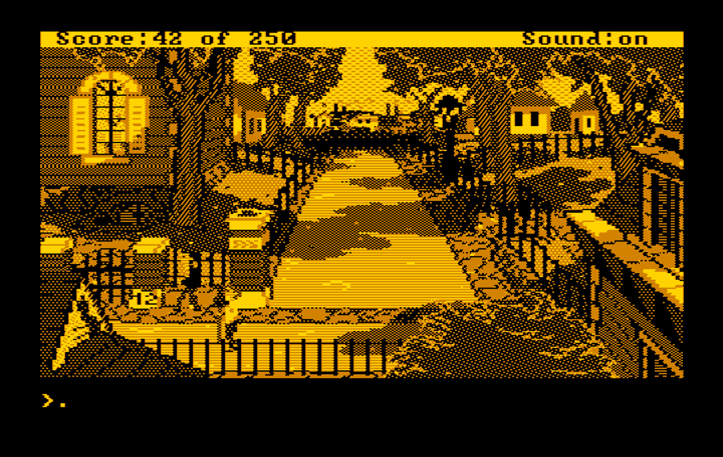 Gold Rush! IBM PC/Compatibles Screenshot: Here's the address where I can buy some boat tickets...