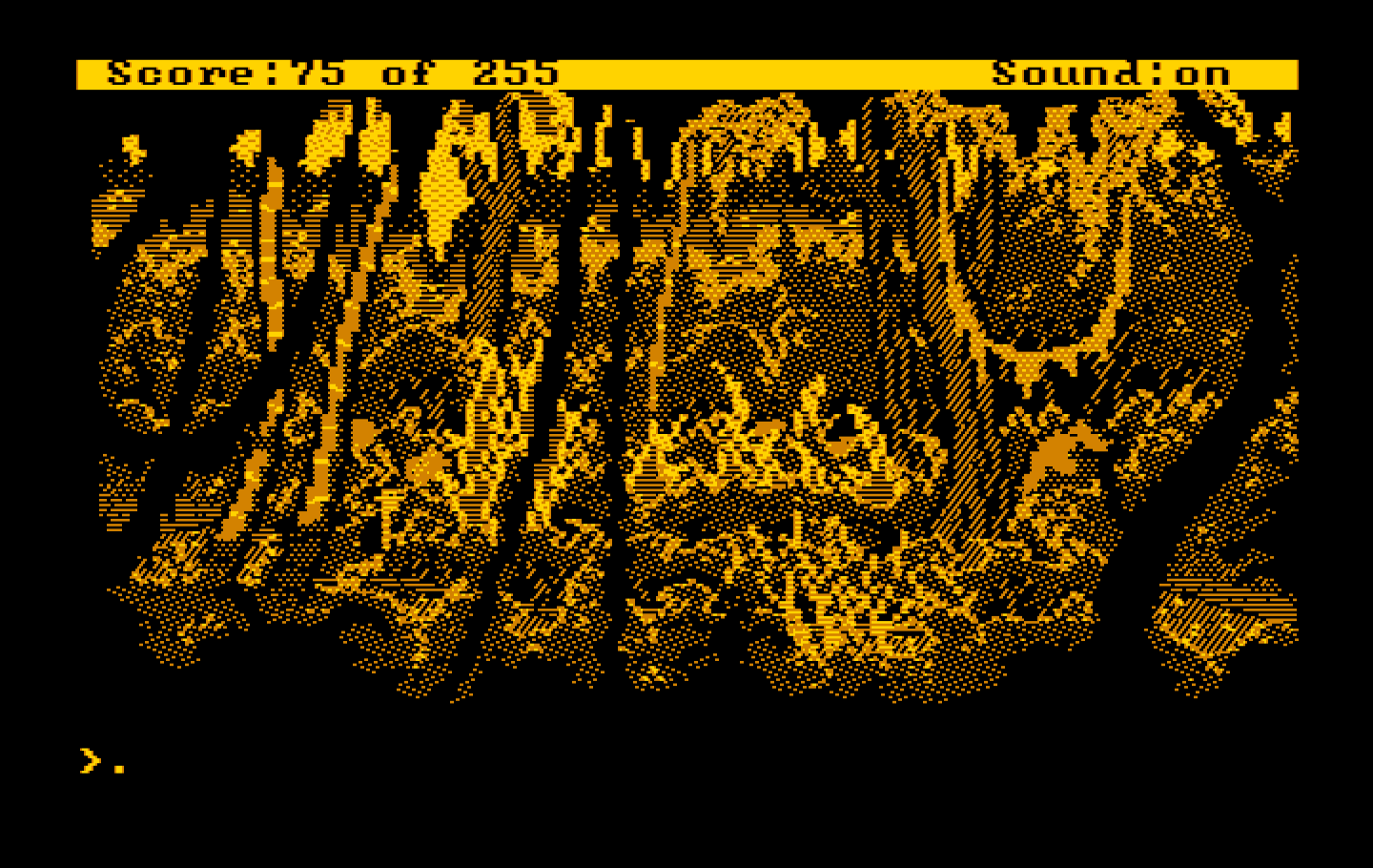 Gold Rush! IBM PC/Compatibles Screenshot: The jungle is a dangerous place, so choose your path carefully!