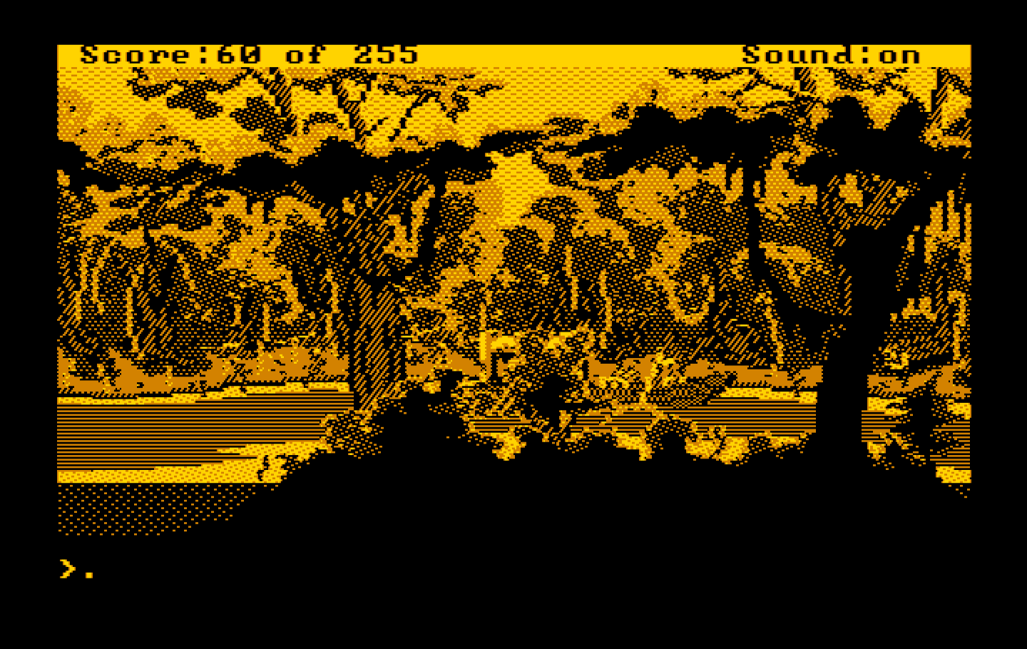 Gold Rush! IBM PC/Compatibles Screenshot: Watch out for the natives...
