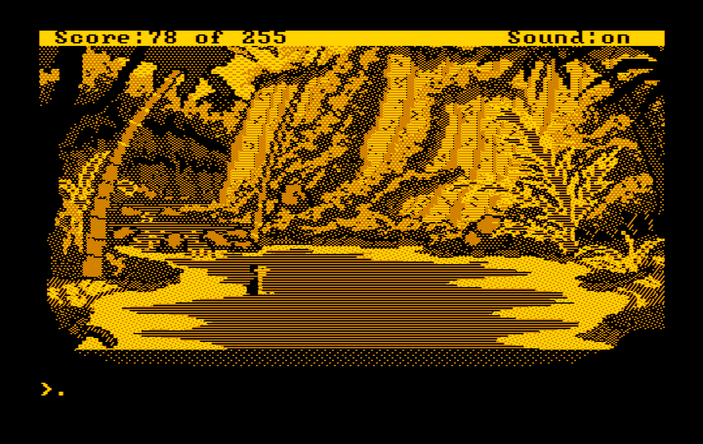 Gold Rush! IBM PC/Compatibles Screenshot: It may take some trial and error to get through the swamp.