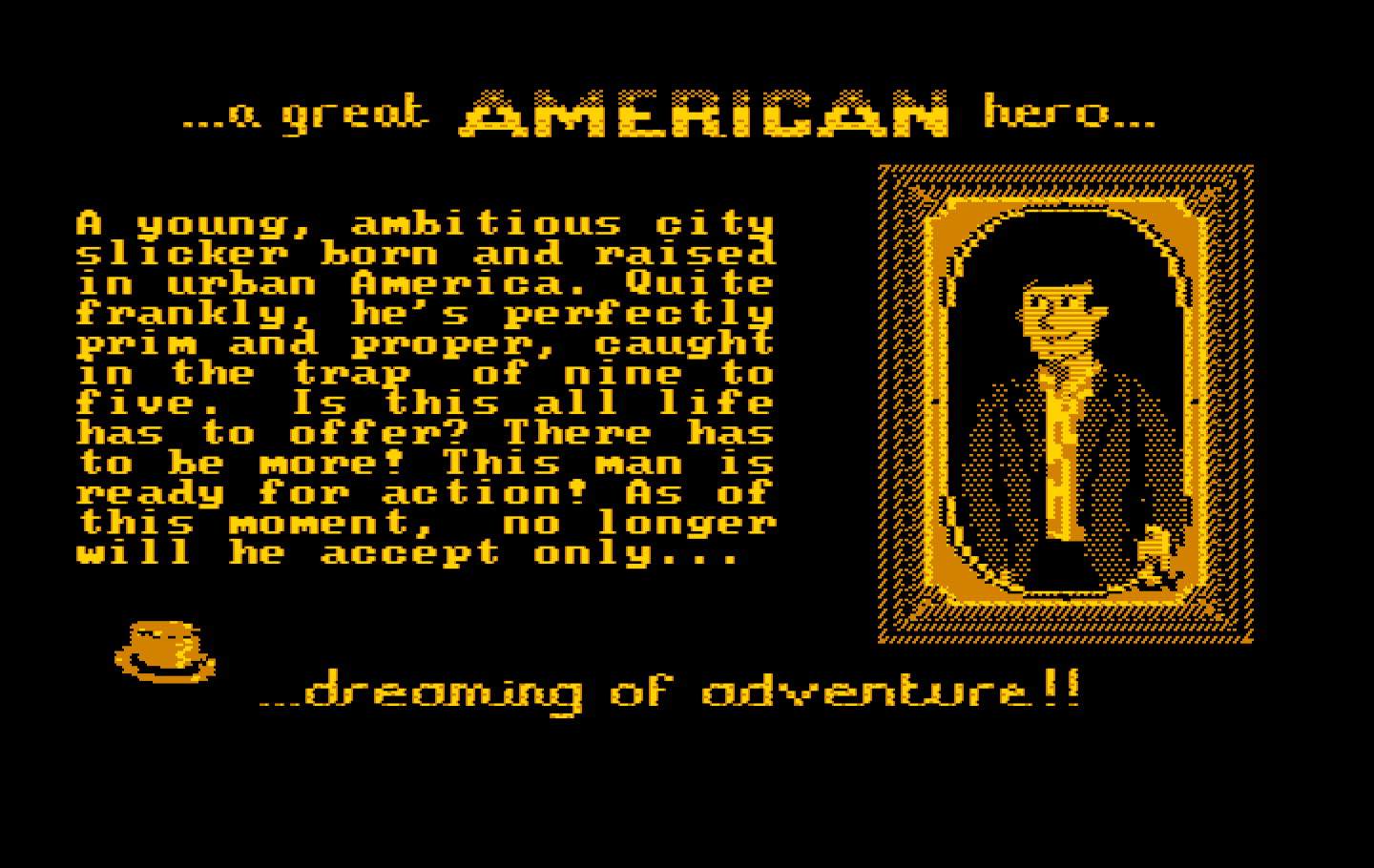 Gold Rush! IBM PC/Compatibles Screenshot: Introducing our hero, Jerrod Wilson!