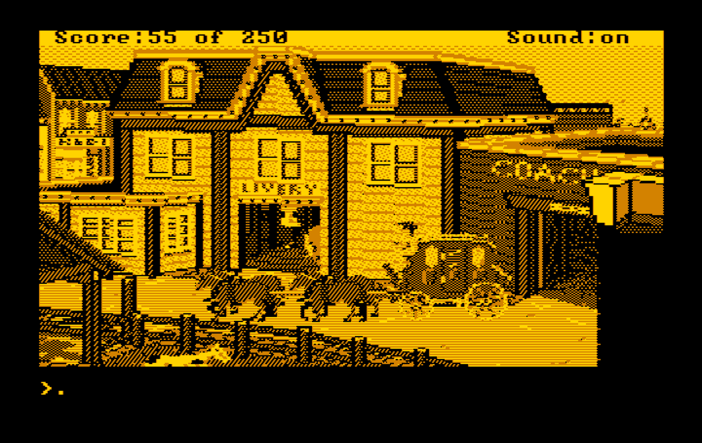 Gold Rush! IBM PC/Compatibles Screenshot: And I'm off via coach!