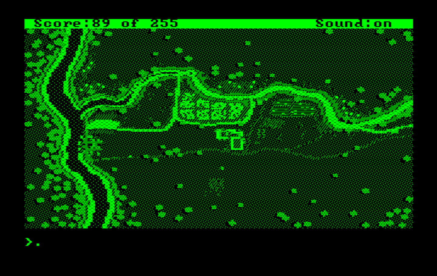Gold Rush! IBM PC/Compatibles Screenshot: A map shows my progress...