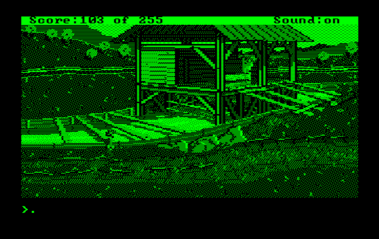 Gold Rush! IBM PC/Compatibles Screenshot: Found a sawmill...