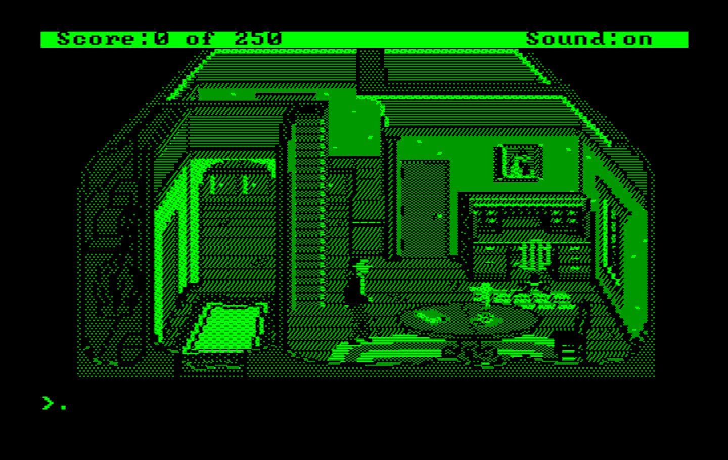 Gold Rush! IBM PC/Compatibles Screenshot: Inside the house...