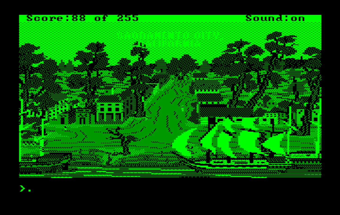Gold Rush! IBM PC/Compatibles Screenshot: This ship arrives, then I'll need to quickly find some land transportation.