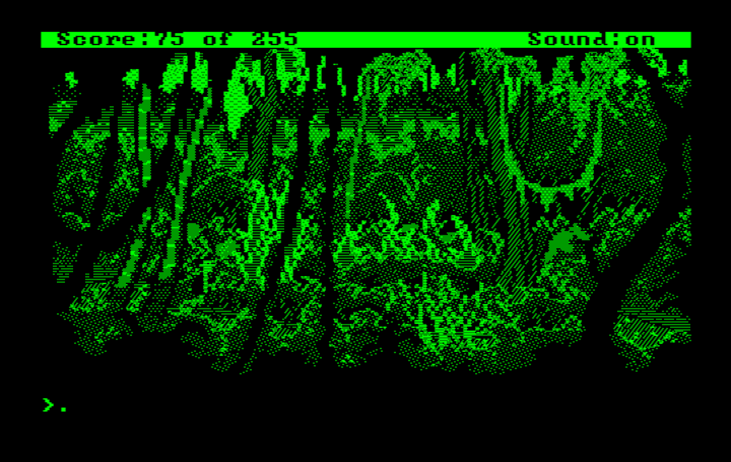 Gold Rush! IBM PC/Compatibles Screenshot: The jungle is a dangerous place, so choose your path carefully!