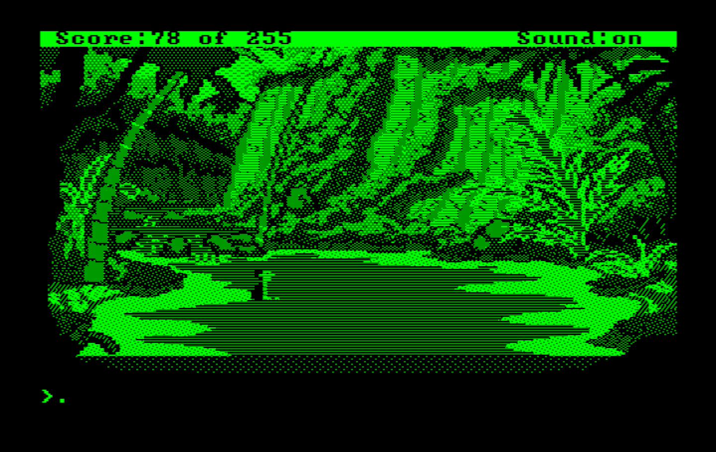 Gold Rush! IBM PC/Compatibles Screenshot: It may take some trial and error to get through the swamp.