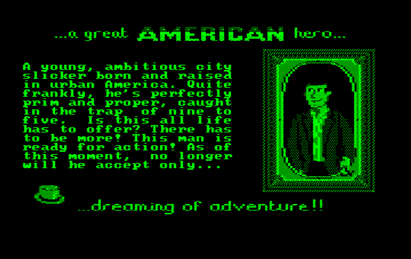 Gold Rush! IBM PC/Compatibles Screenshot: Introducing our hero, Jerrod Wilson!
