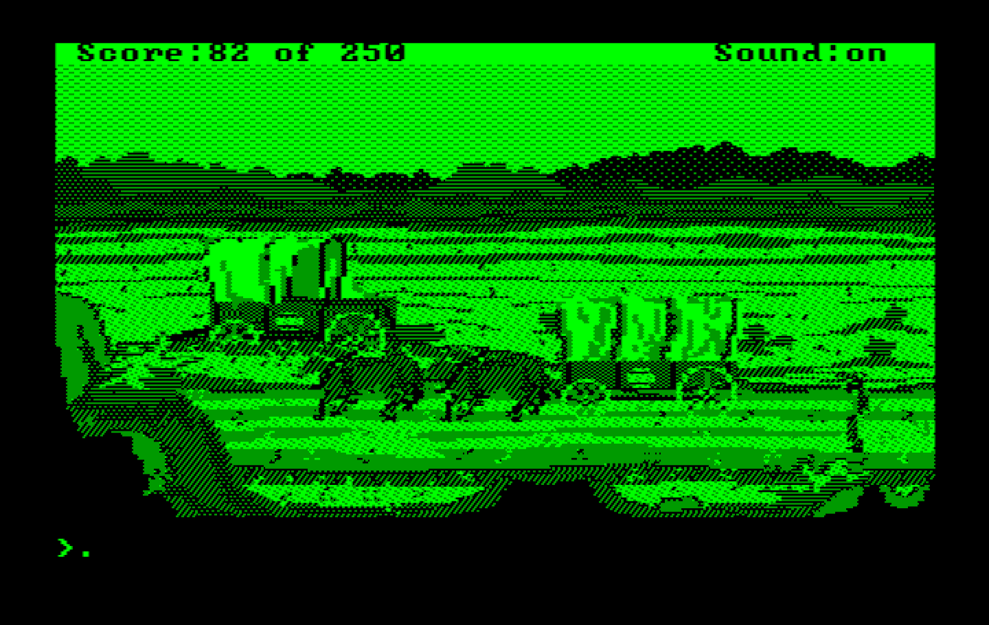 Gold Rush! IBM PC/Compatibles Screenshot: In the desert...I could really use some water about now!