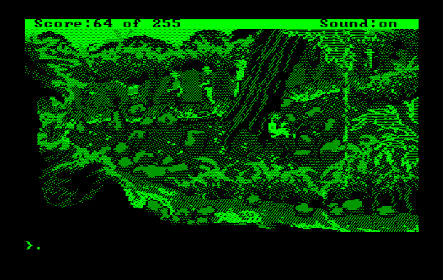 Gold Rush! IBM PC/Compatibles Screenshot: Walking down a dangerous mountain path...