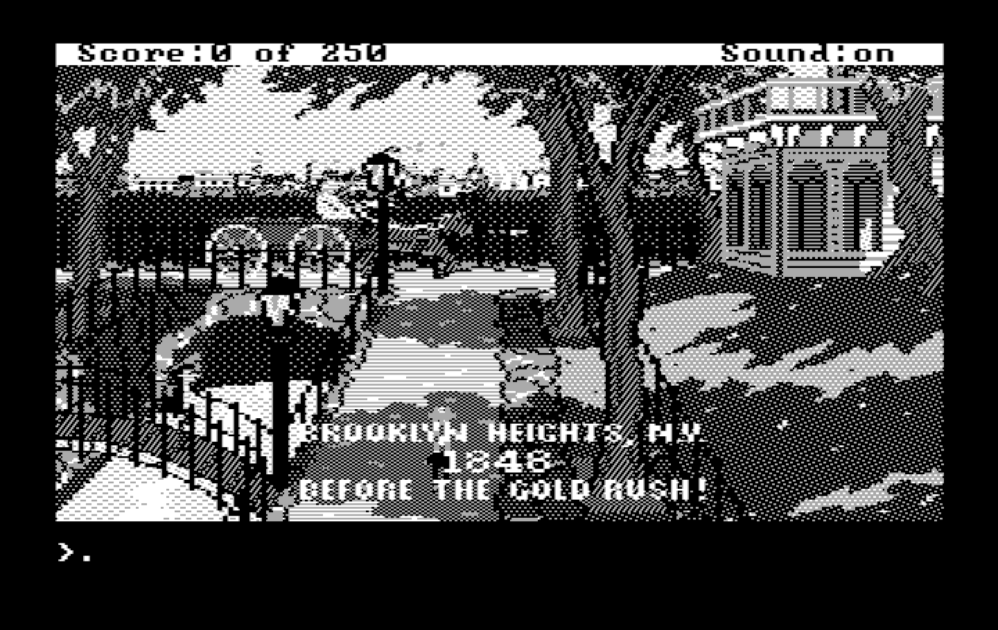 Gold Rush! IBM PC/Compatibles Screenshot: Game start.