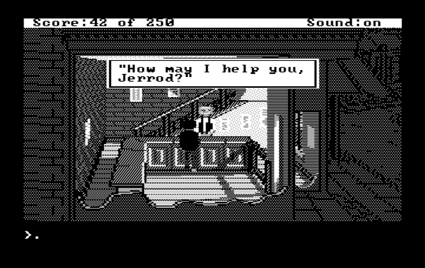 Gold Rush! IBM PC/Compatibles Screenshot: Buying a coach ticket.