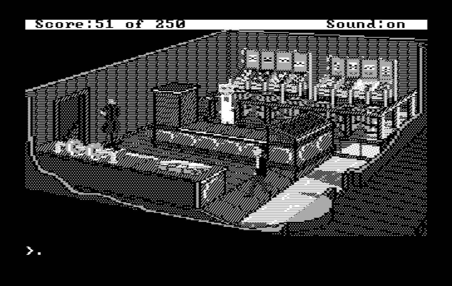 Gold Rush! IBM PC/Compatibles Screenshot: Visiting the grocery store.