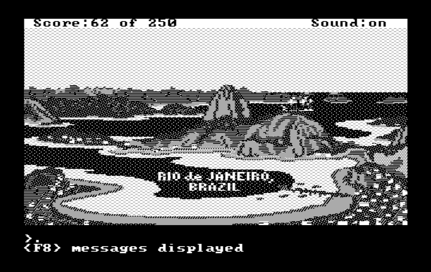 Gold Rush! IBM PC/Compatibles Screenshot: Welcome to Rio de Janeiro!