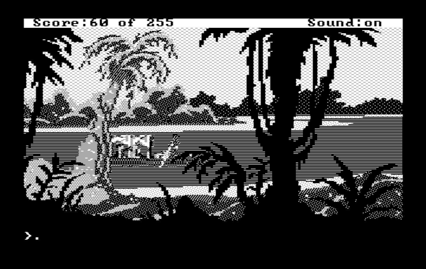 Gold Rush! IBM PC/Compatibles Screenshot: Making our way up the river...