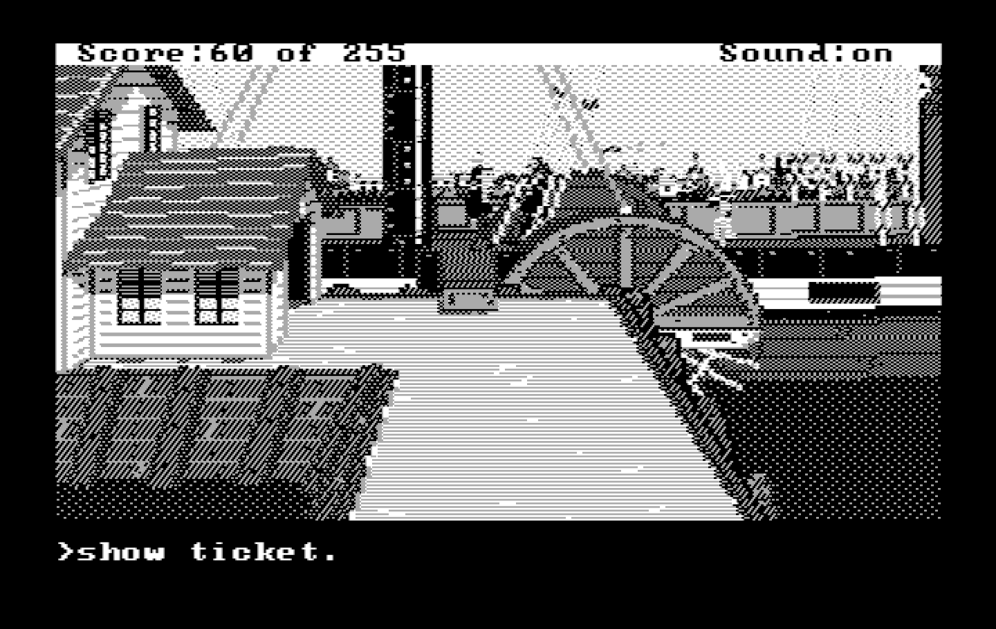 Gold Rush! IBM PC/Compatibles Screenshot: Boarding the ship...
