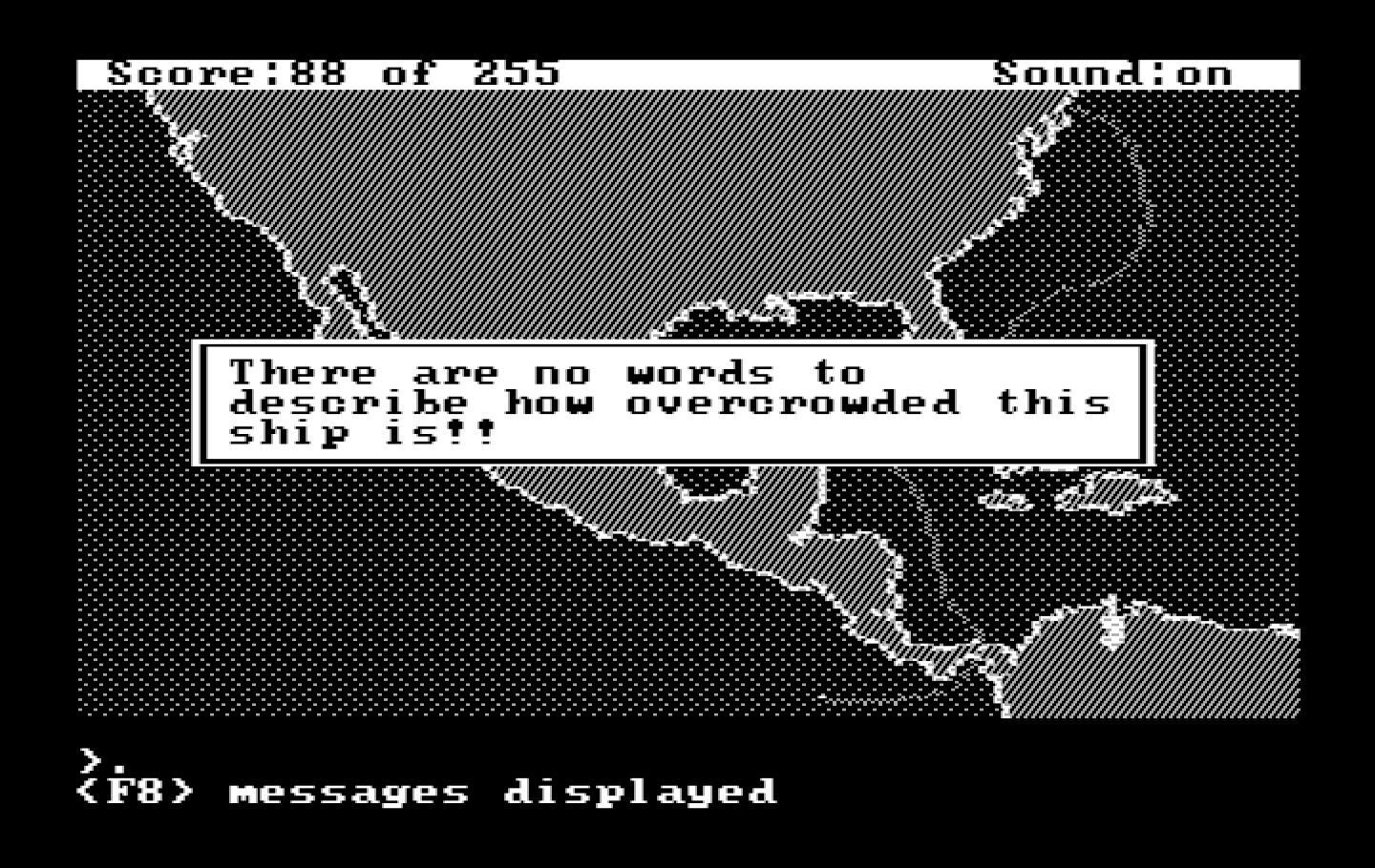 Gold Rush! IBM PC/Compatibles Screenshot: The journey is tough at times! All times, that is...