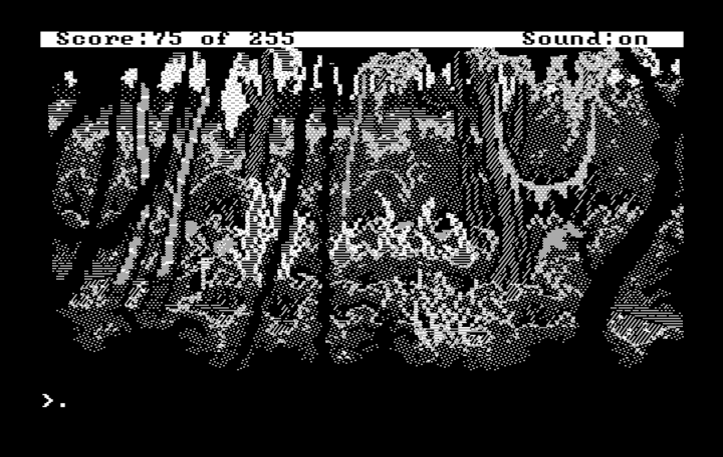 Gold Rush! IBM PC/Compatibles Screenshot: The jungle is a dangerous place, so choose your path carefully!