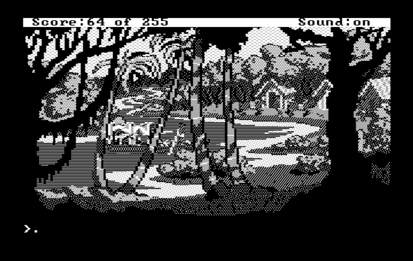 Gold Rush! IBM PC/Compatibles Screenshot: We walk from here...