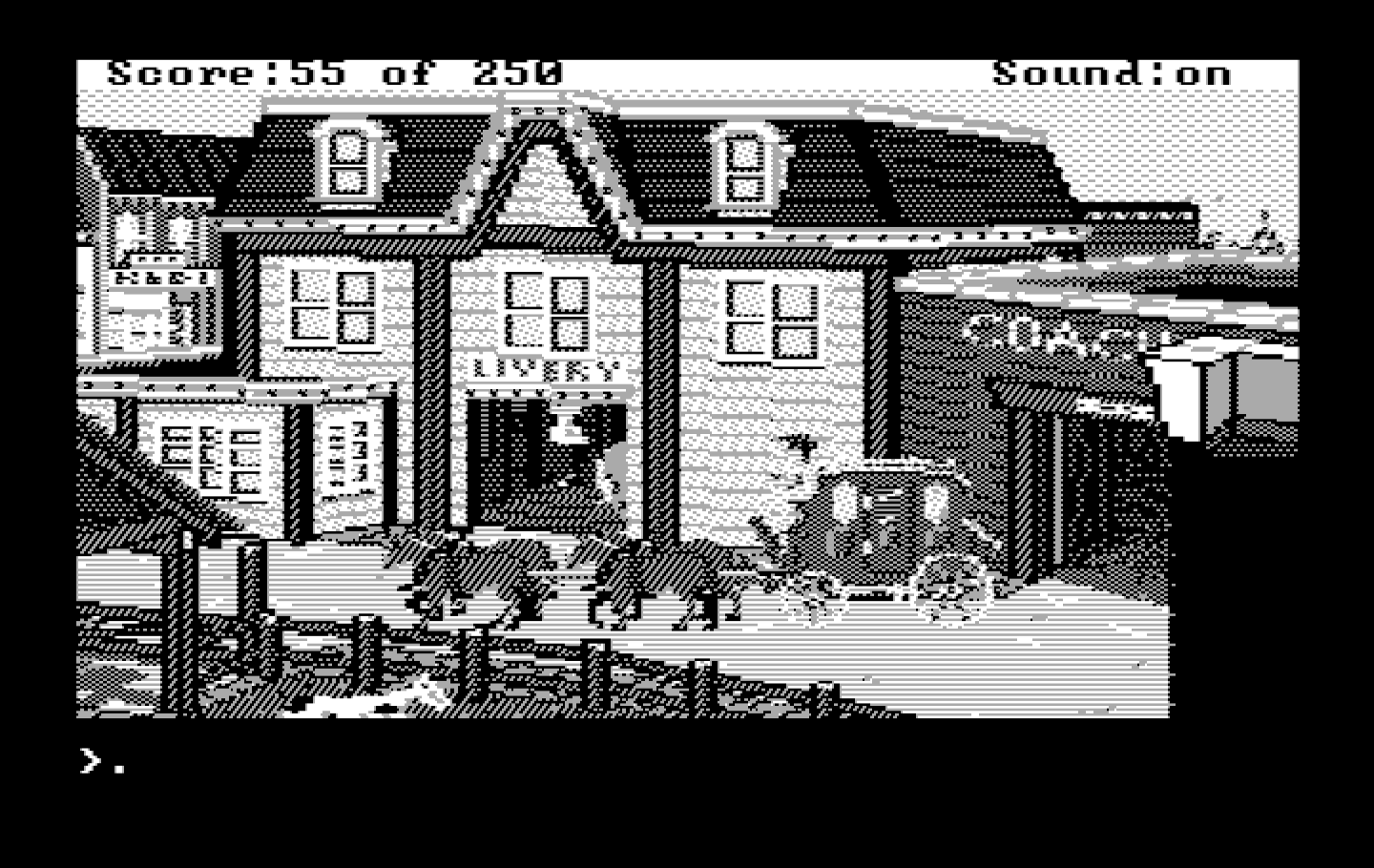 Gold Rush! IBM PC/Compatibles Screenshot: And I'm off via coach!