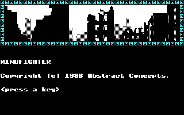 Mindfighter IBM PC/Compatibles Screenshot: Starting screen.