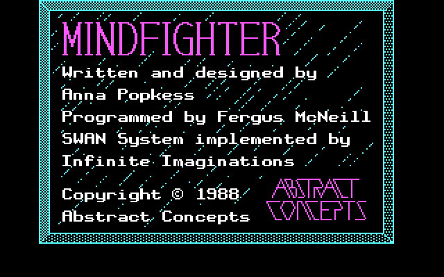 Mindfighter IBM PC/Compatibles Screenshot: Title screen.