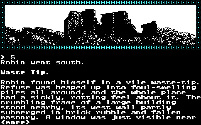 Mindfighter IBM PC/Compatibles Screenshot: Exploring this desolate location.