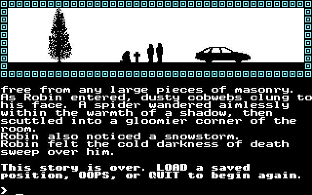 Mindfighter IBM PC/Compatibles Screenshot: Game over.