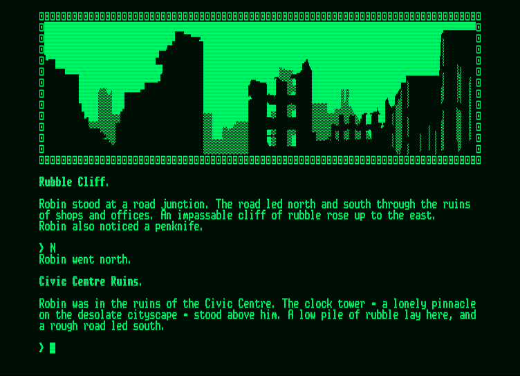 Mindfighter Amstrad PCW Screenshot: More ruins.