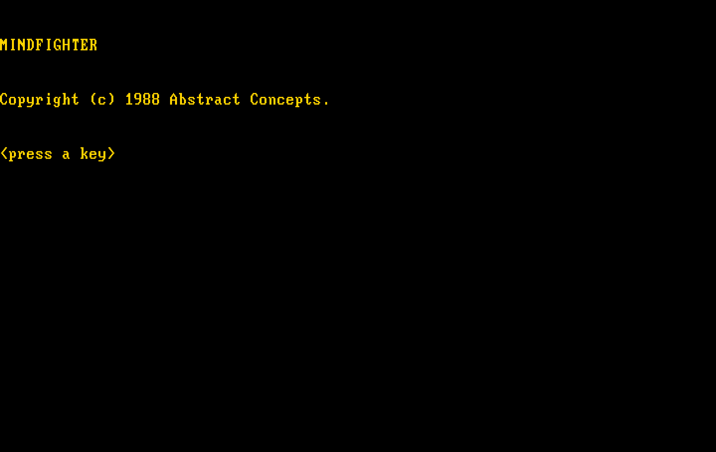 Mindfighter IBM PC/Compatibles Screenshot: Title screen.