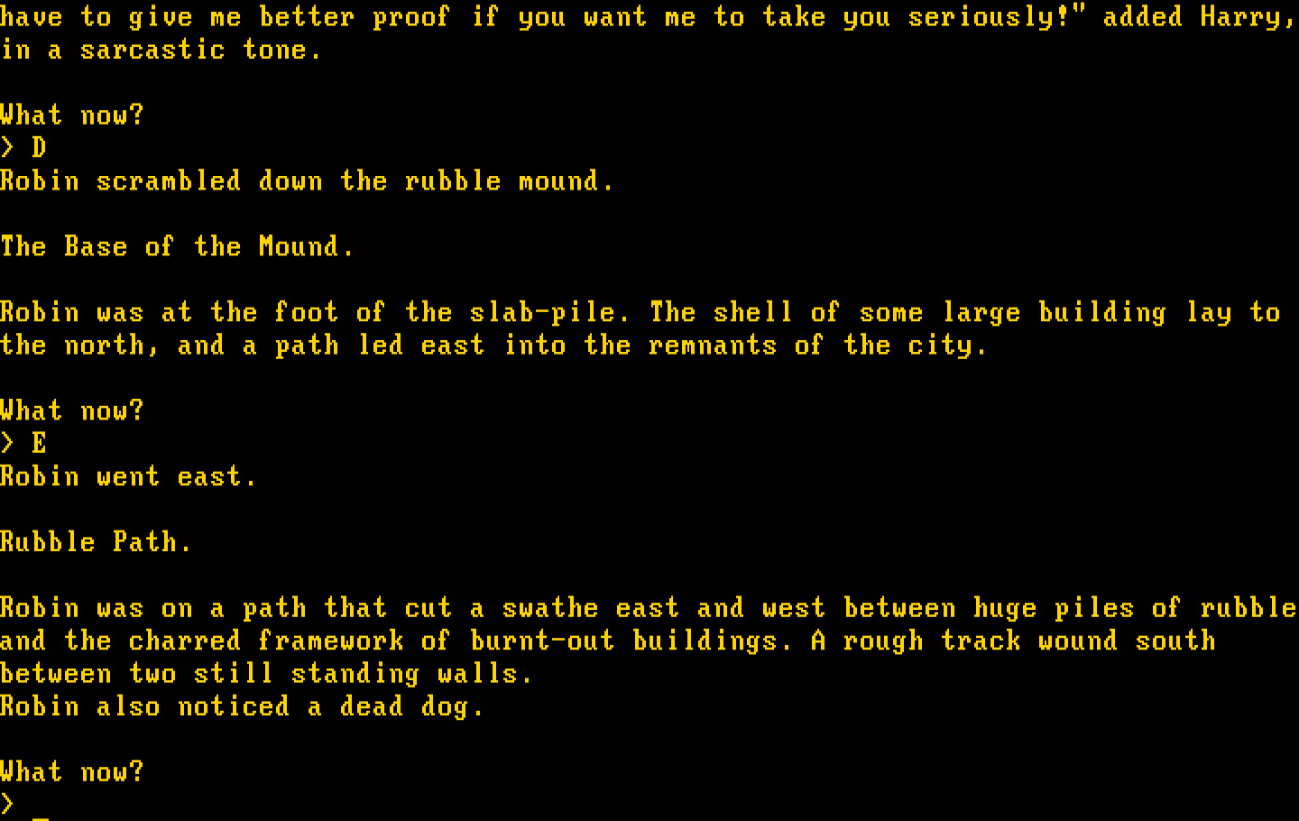 Mindfighter IBM PC/Compatibles Screenshot: Wandering a wasteland.
